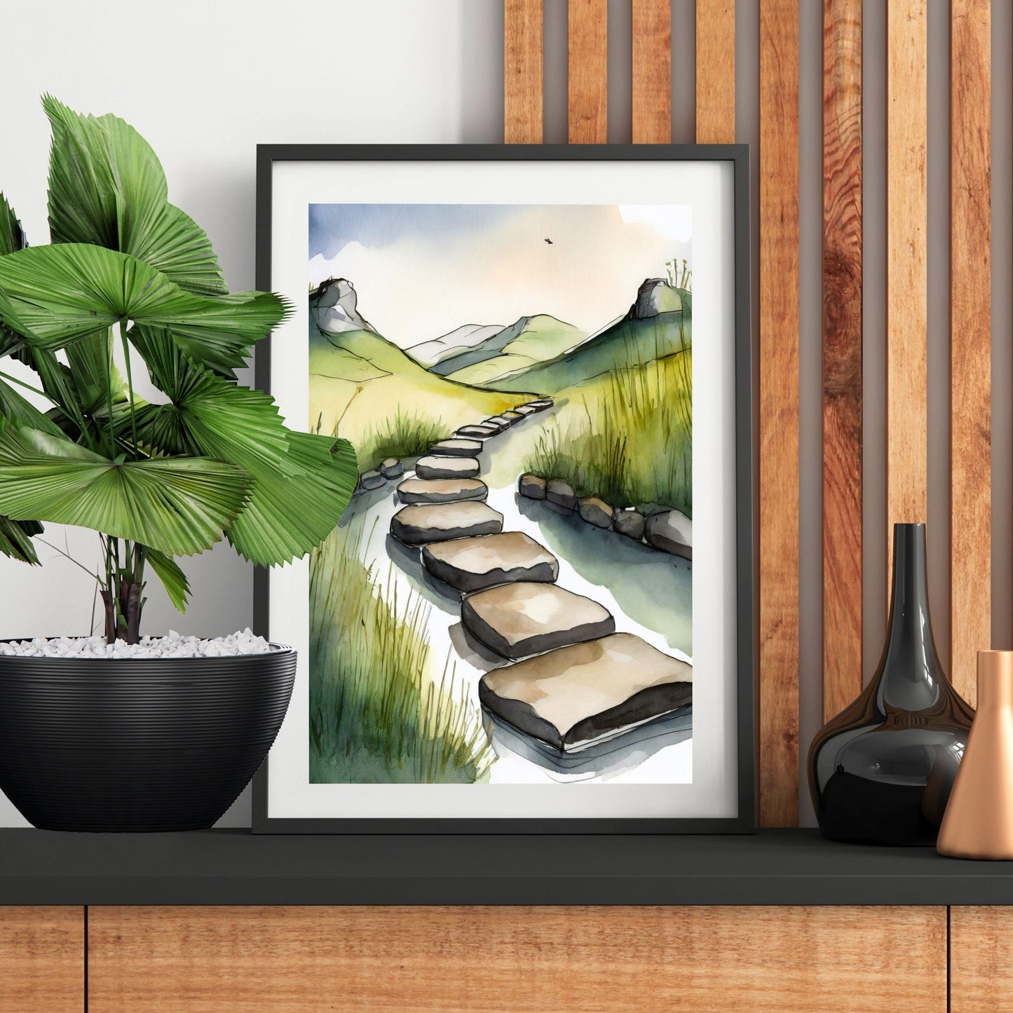 Wall Decor Giclee Poster Art Print - Stepping Stones Nature