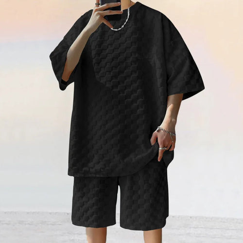 Men Leisure Oversized Two-piece shorts Set