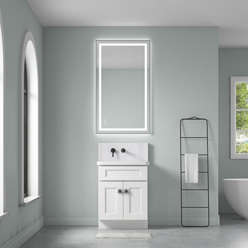 40x24 Inches Bathroom Vanity Mirror, Wall Mounted Frame Dimmable