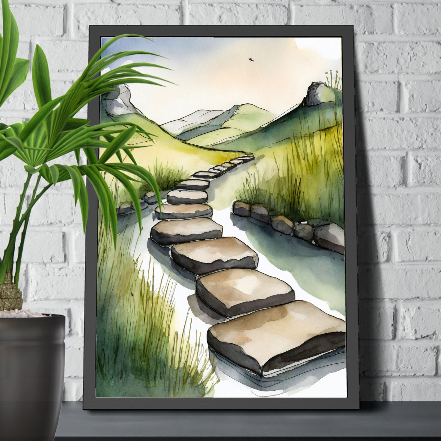 Wall Decor Giclee Poster Art Print - Stepping Stones Nature