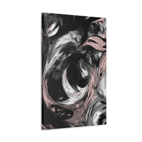 Wall Art Decor - Canvas Print Artwork - Black Pink White Abstract